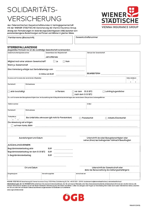 Formular Begräbniskostenbeitrag (ausfüllbar)